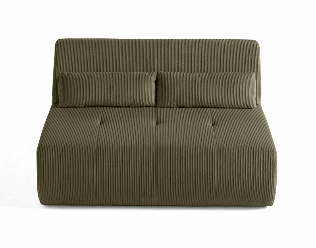 Canapé droit 2 places en velours côtelé Onyx