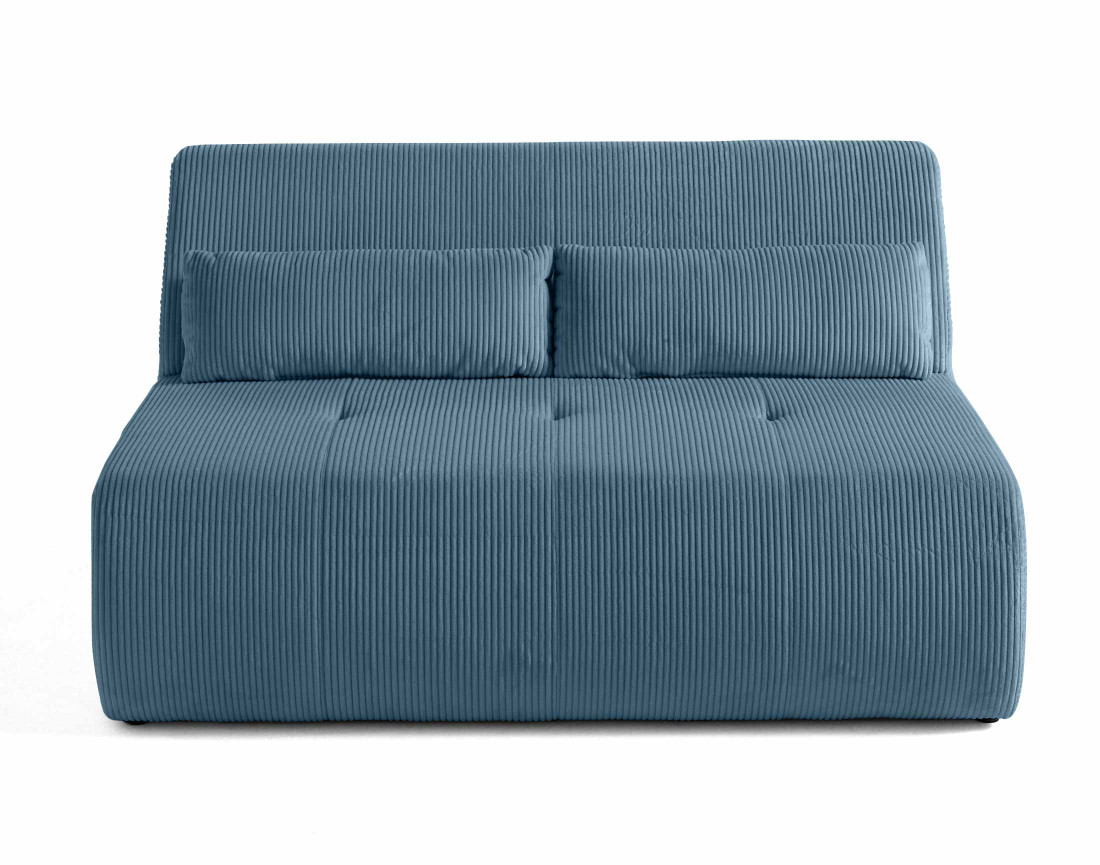 Canapé droit 2 places en velours côtelé Onyx