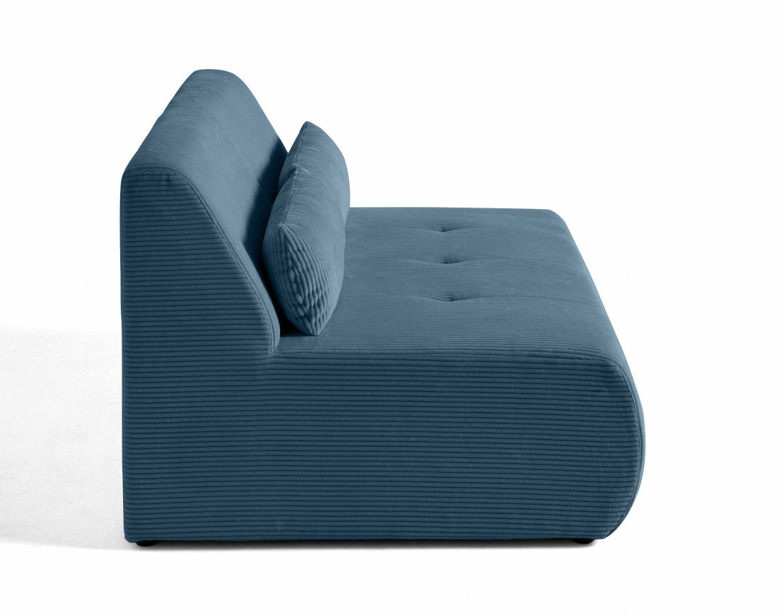 Canapé droit 2 places en velours côtelé Onyx