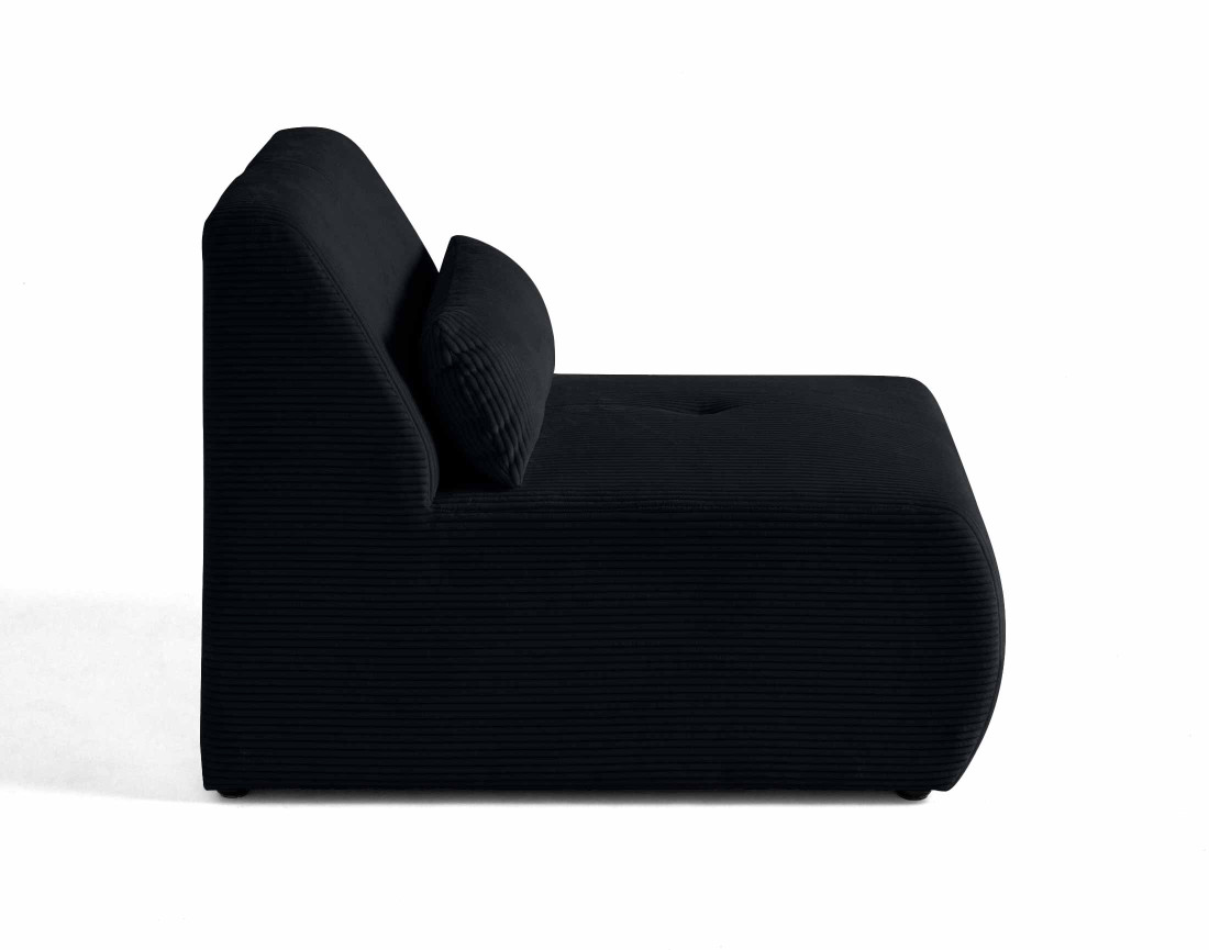Fauteuil sans accoudoirs en velours côtelé Onyx