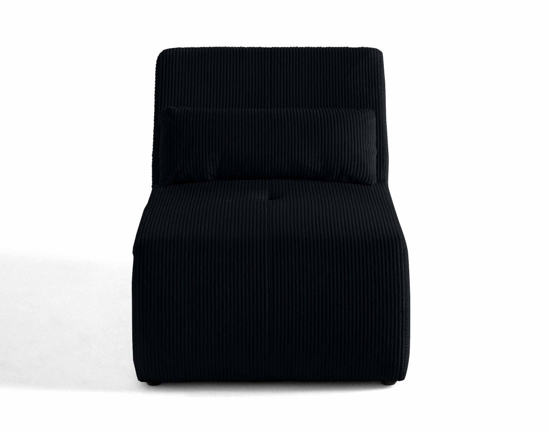 Fauteuil sans accoudoirs en velours côtelé Onyx