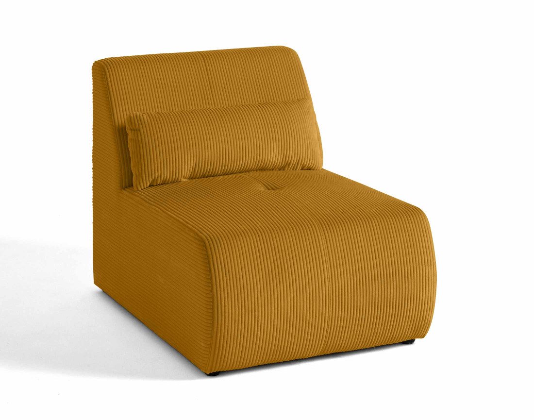 Fauteuil sans accoudoirs en velours côtelé Onyx