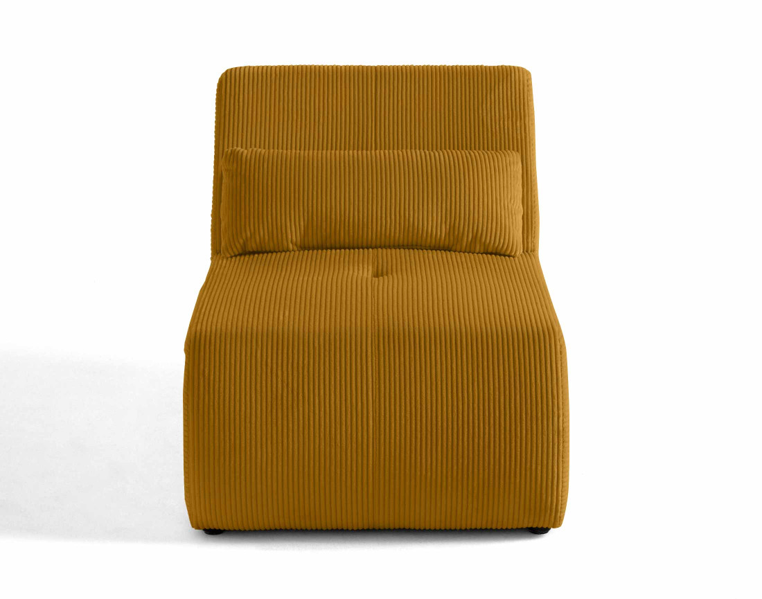 Fauteuil sans accoudoirs en velours côtelé Onyx