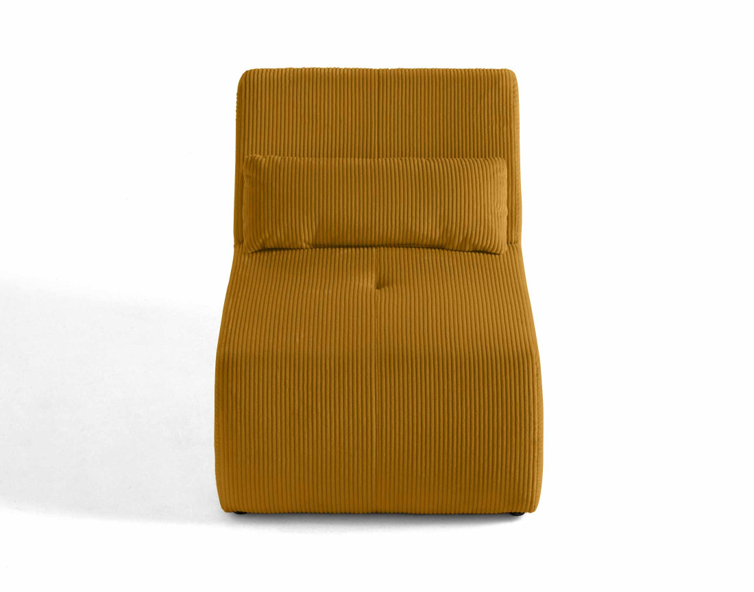 Fauteuil sans accoudoirs en velours côtelé Onyx