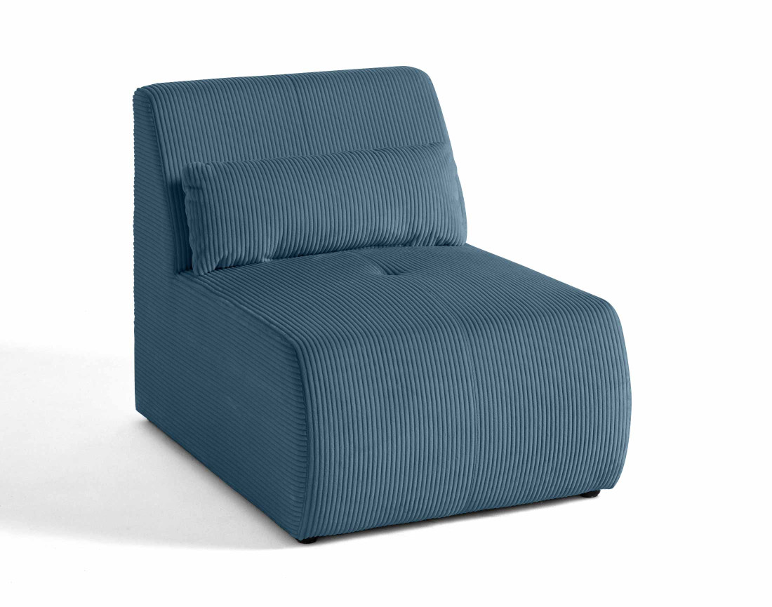 Fauteuil sans accoudoirs en velours côtelé Onyx