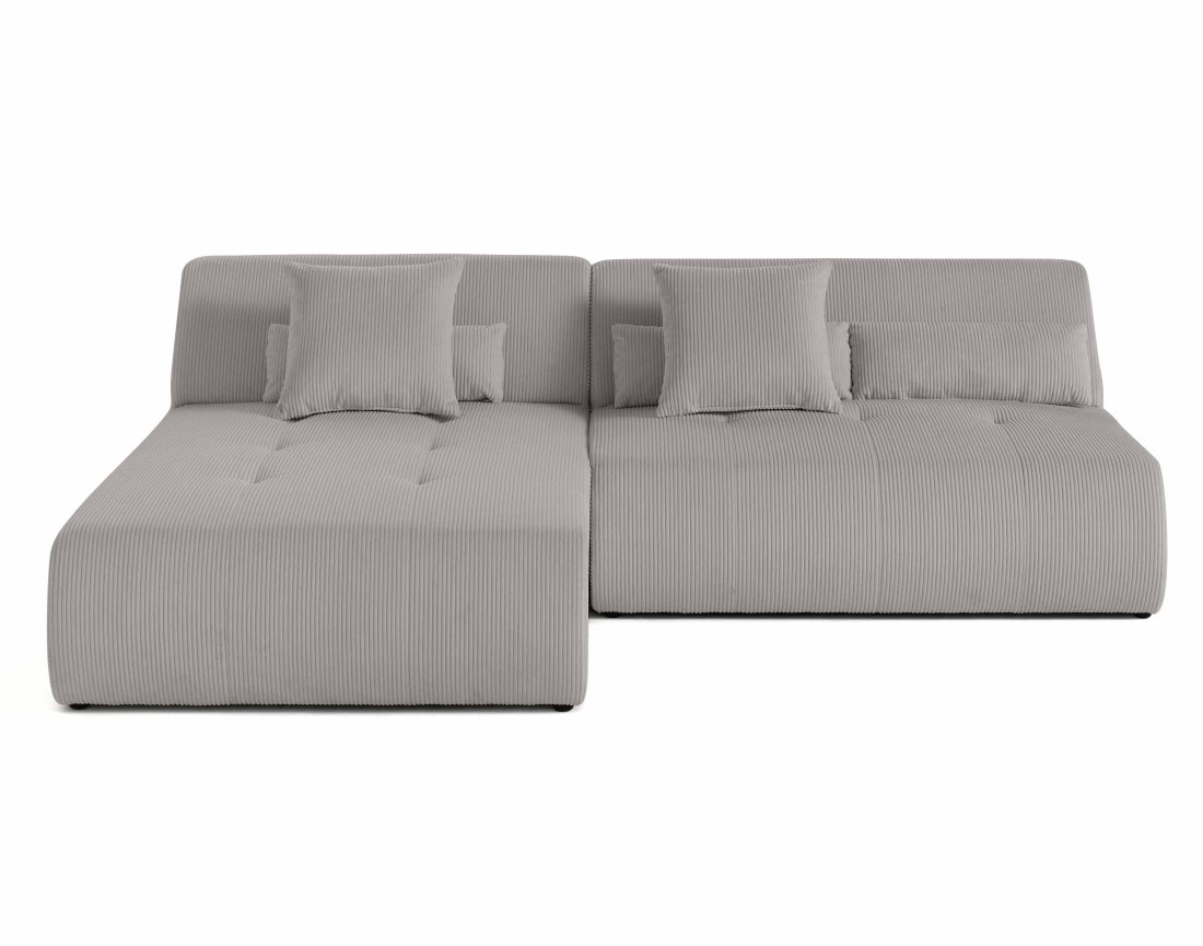 Canapé modulable d'angle réversible 4 places en velours côtelé Onyx