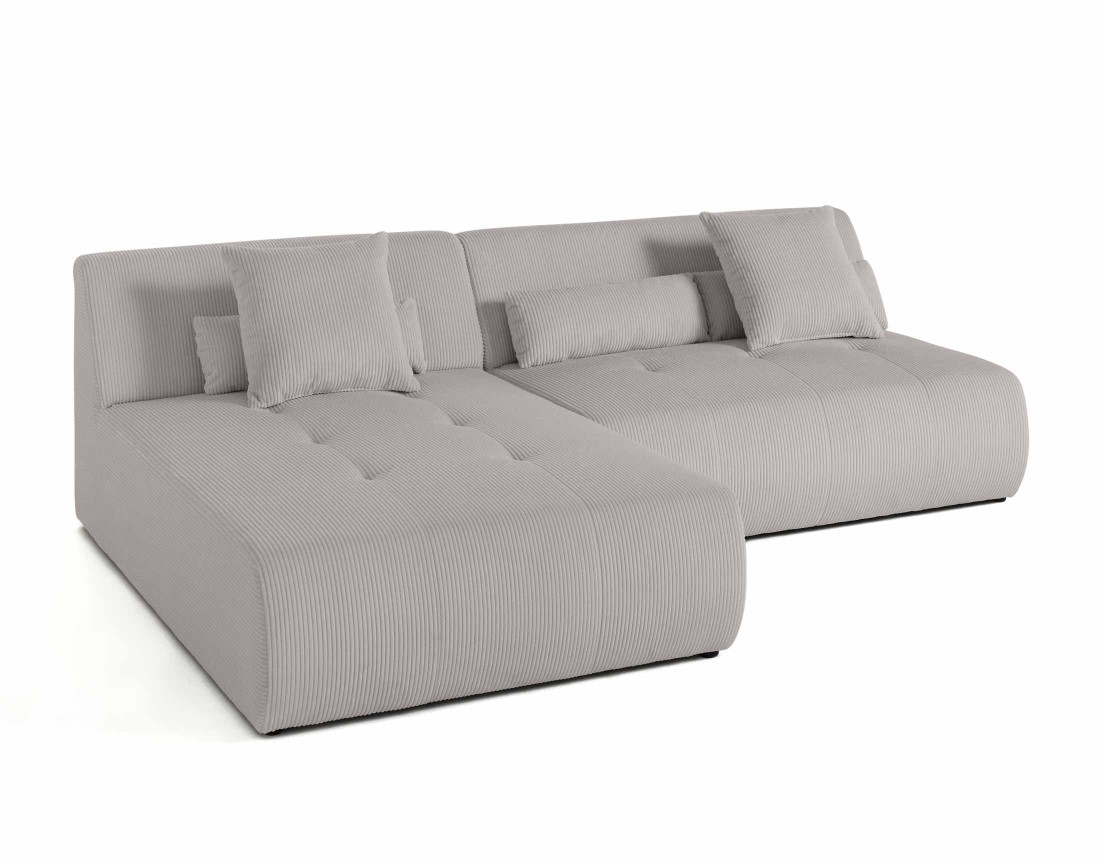 Canapé modulable d'angle réversible 4 places en velours côtelé Onyx