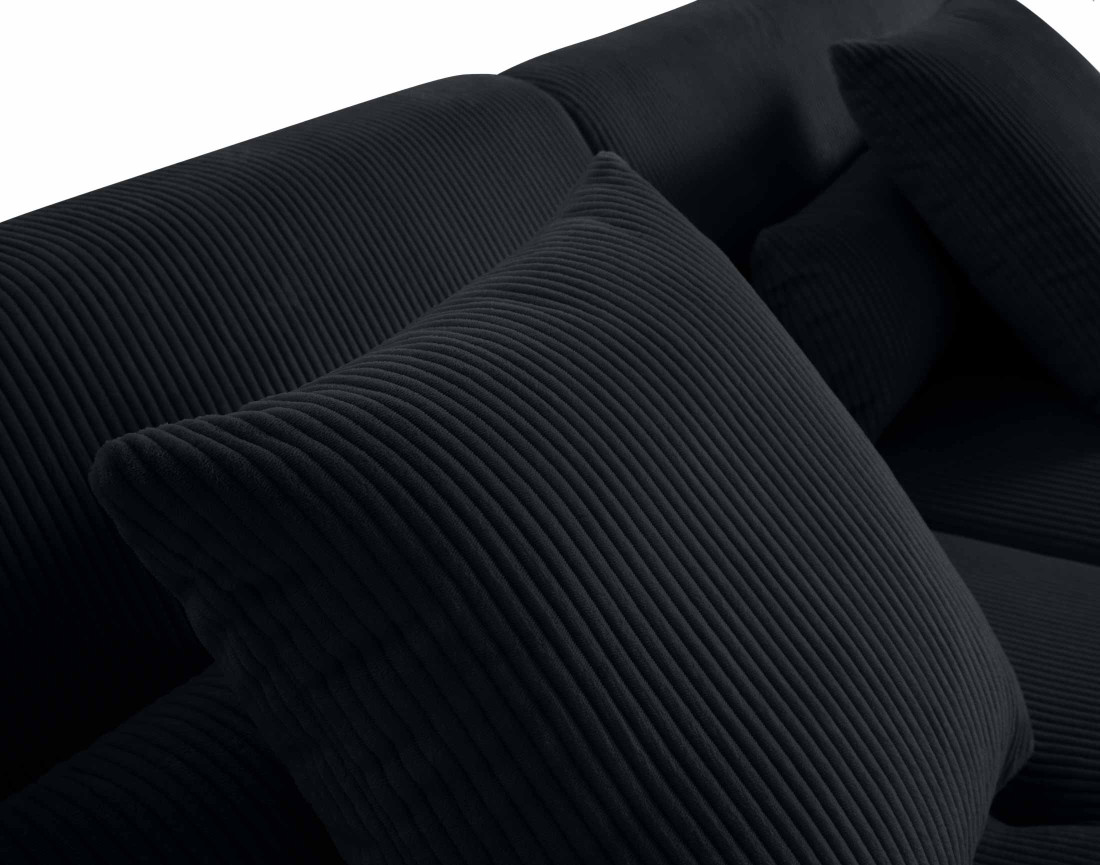 Canapé modulable d'angle réversible 4 places en velours côtelé Onyx