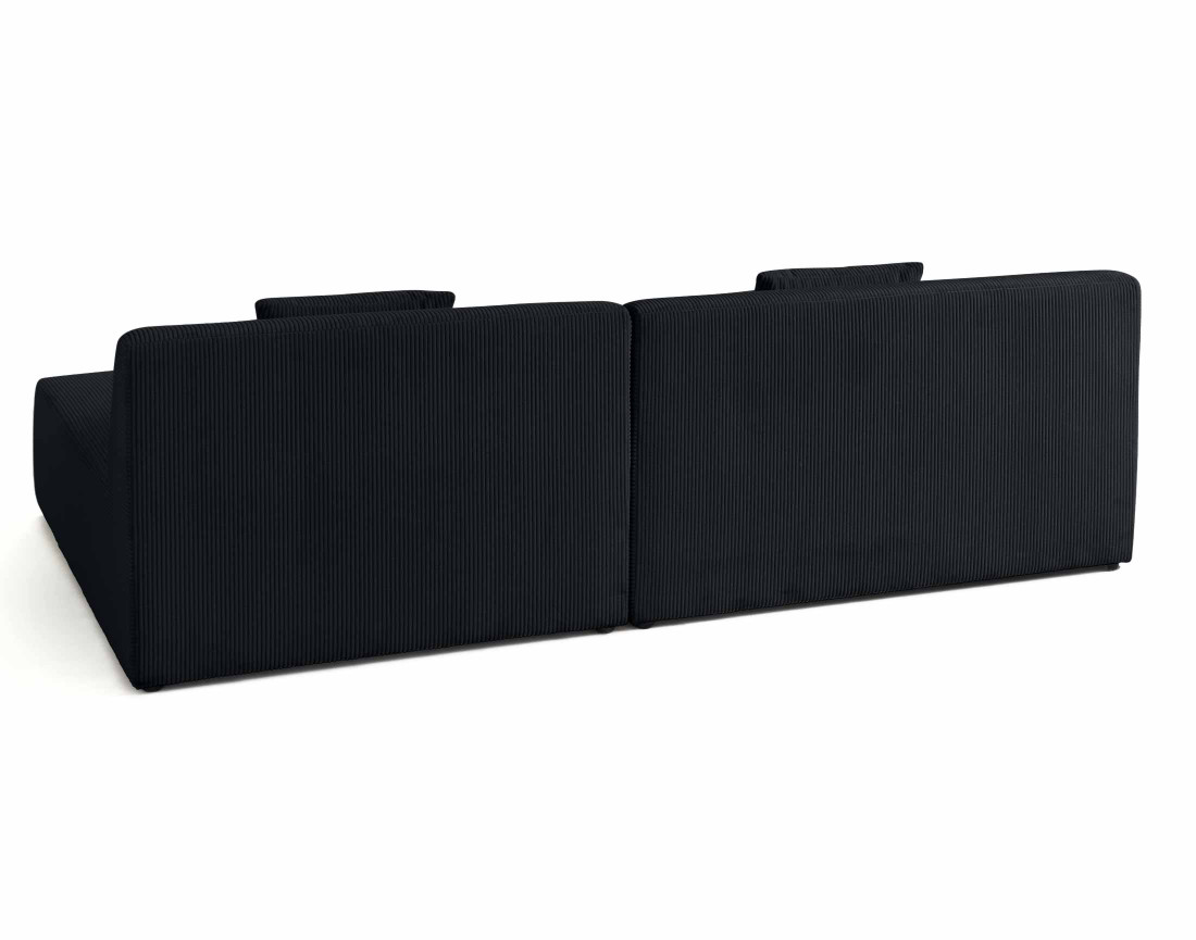 Canapé modulable d'angle réversible 4 places en velours côtelé Onyx