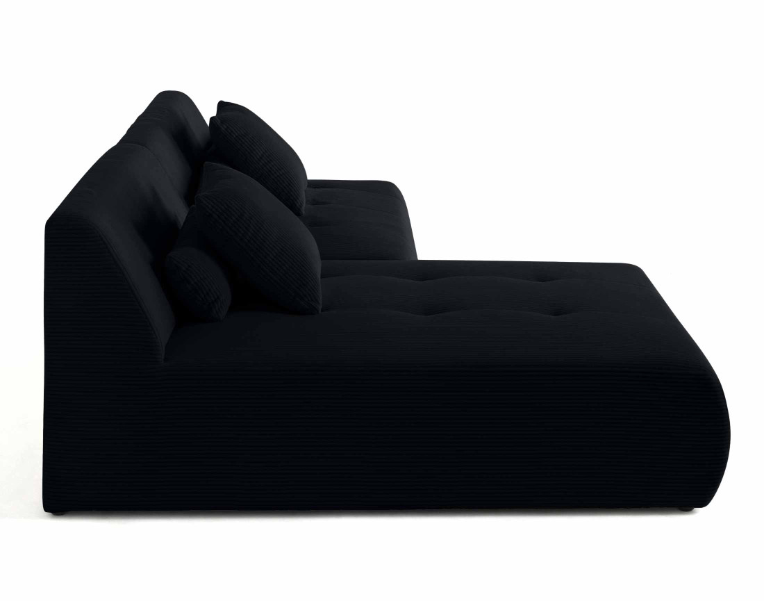 Canapé modulable d'angle réversible 4 places en velours côtelé Onyx