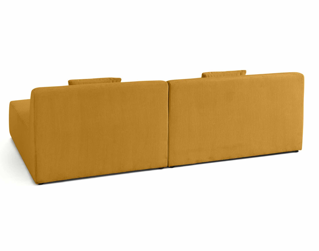 Canapé modulable d'angle réversible 4 places en velours côtelé Onyx