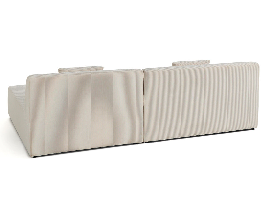 Canapé modulable d'angle réversible 4 places en velours côtelé Onyx