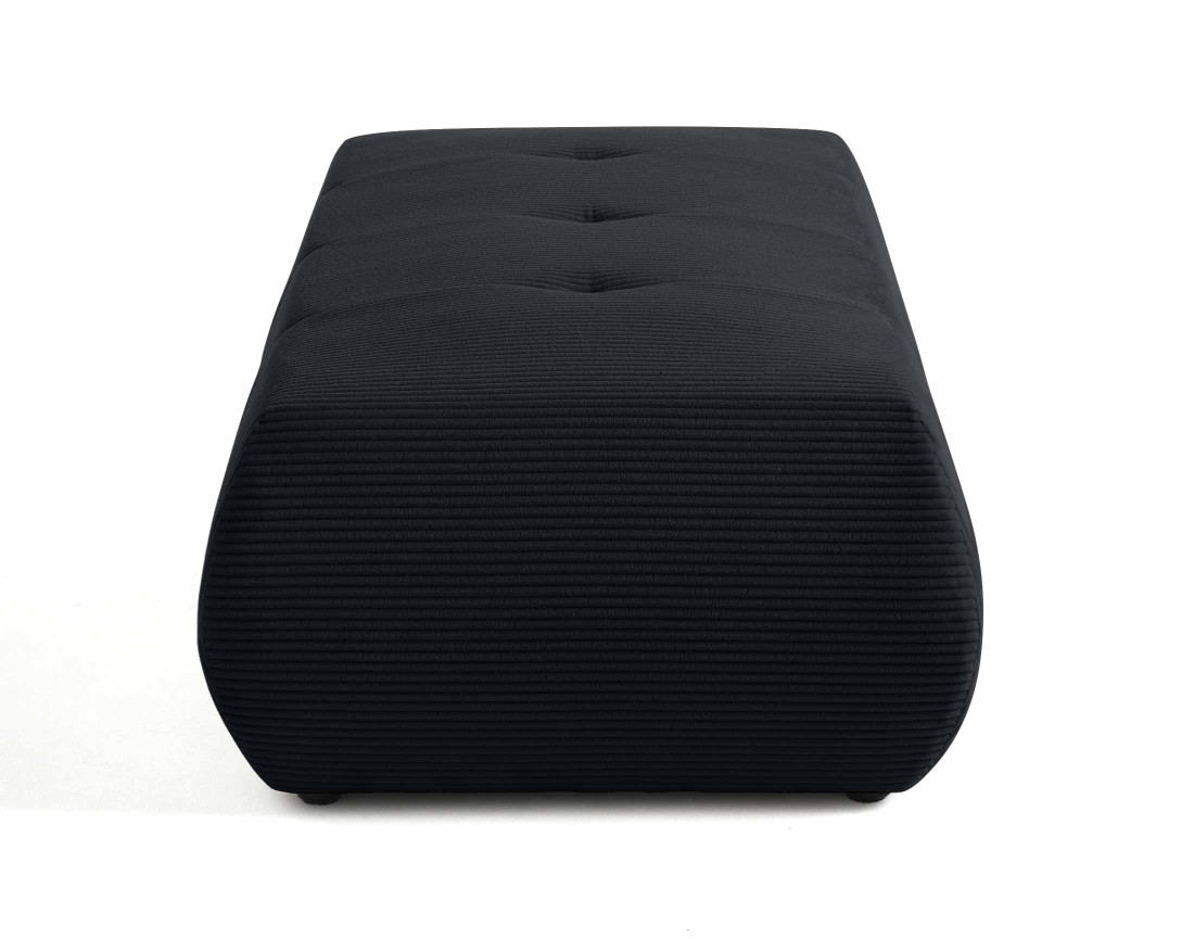 Pouf modulable en velours côtelé Onyx