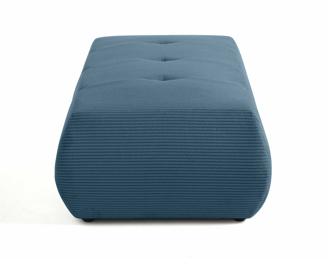 Pouf modulable en velours côtelé Onyx