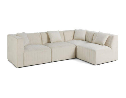 Canapé modulable d'angle droit 5 places en velours Nova