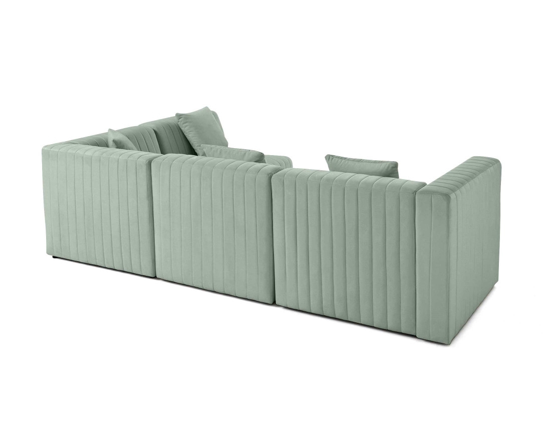 Canapé modulable d'angle droit 5 places en velours Nova