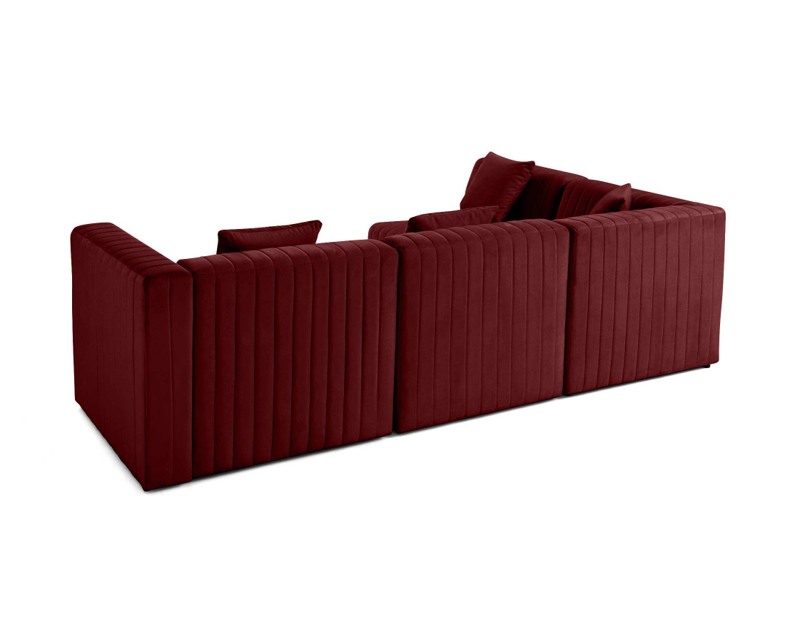 Canapé modulable d'angle droit 5 places en velours Nova
