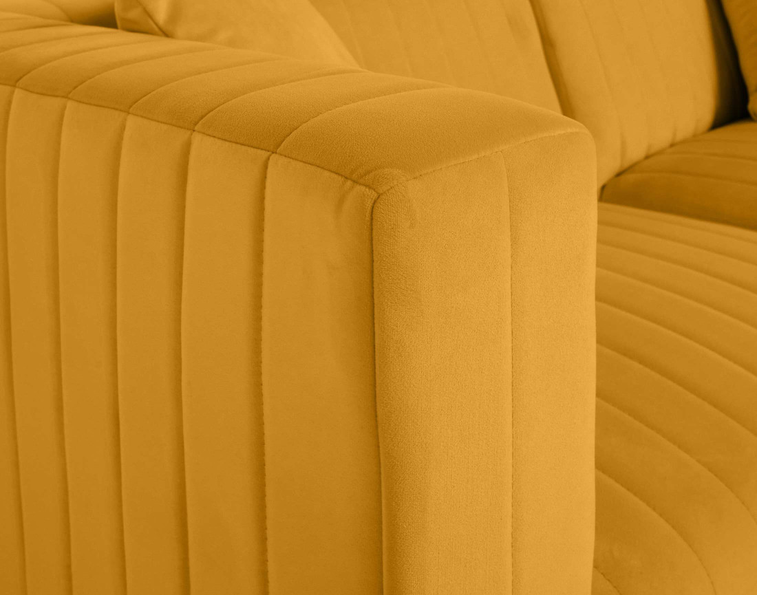 Canapé modulable d'angle gauche 5 places en velours Nova