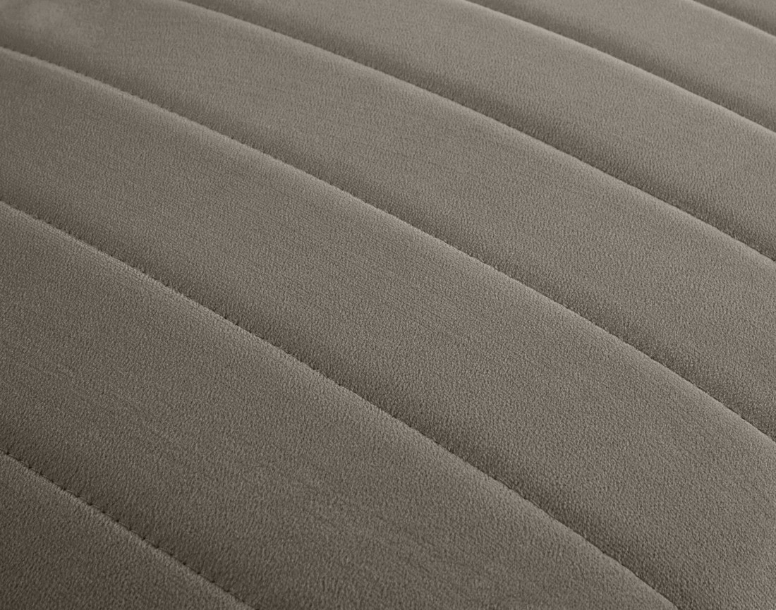 Canapé modulable d'angle gauche 5 places avec pouf d'appoint en velours Nova