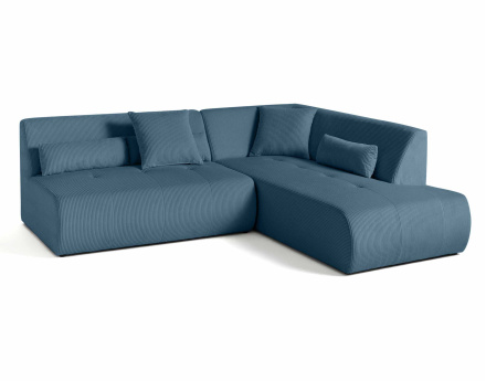 Canapé modulable d'angle droit 5 places en velours côtelé Onyx