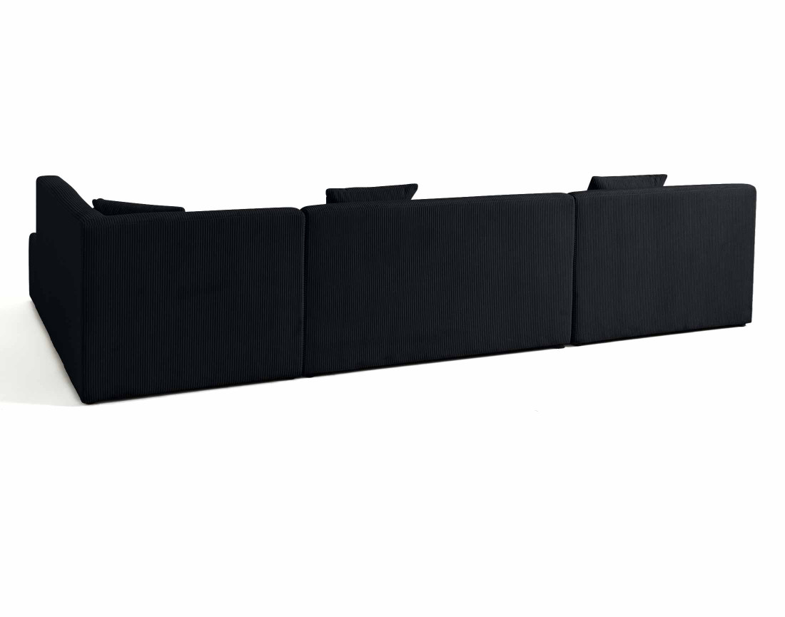 Canapé panoramique modulable d'angle droit 7 places en velours côtelé Onyx