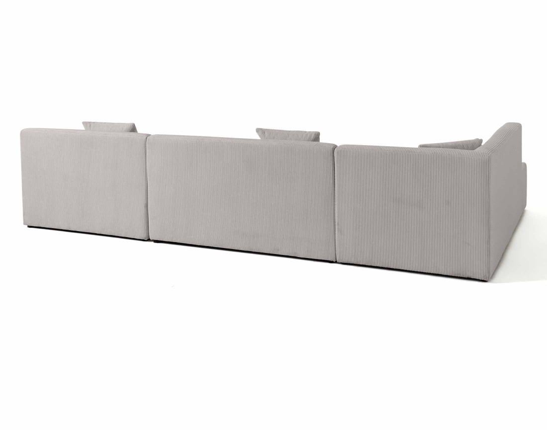 Canapé modulable d'angle gauche 7 places en velours côtelé Onyx