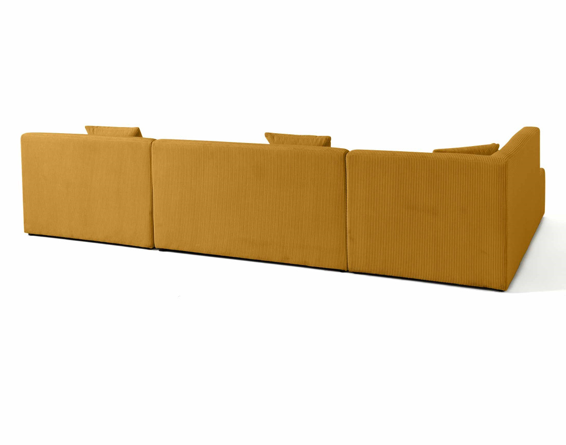 Canapé modulable d'angle gauche 7 places en velours côtelé Onyx