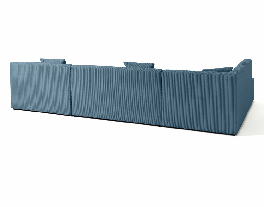 Canapé modulable d'angle gauche 7 places en velours côtelé Onyx