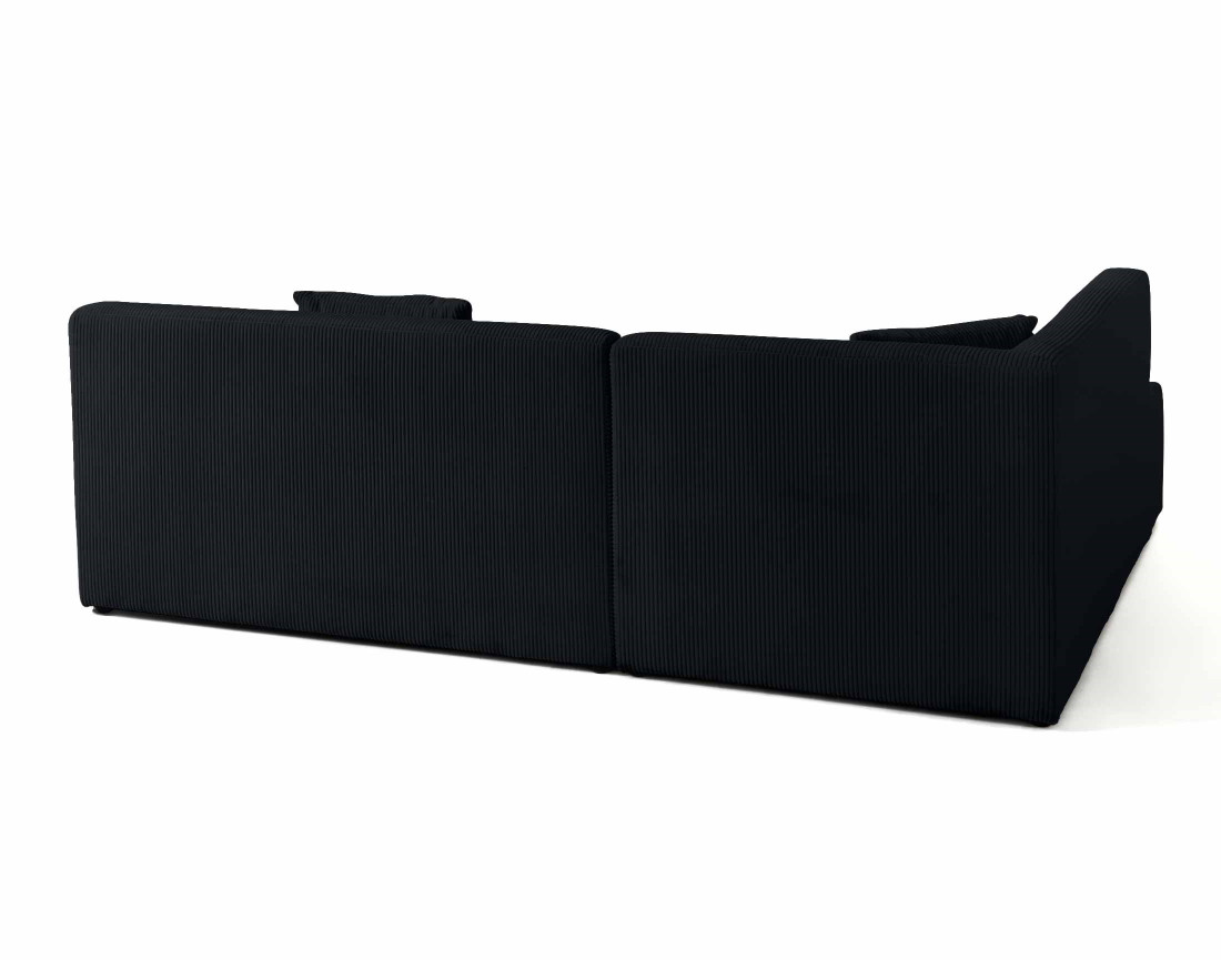 Canapé modulable d'angle gauche 5 places en velours côtelé Onyx