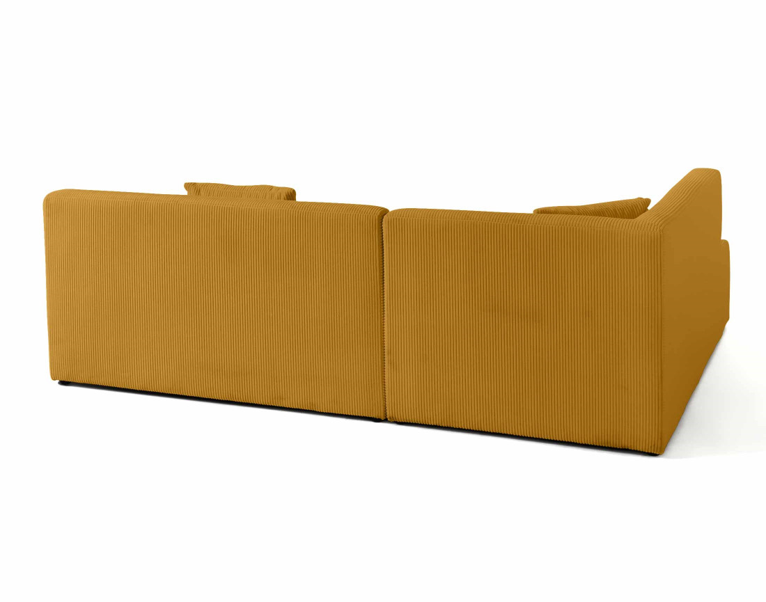 Canapé modulable d'angle gauche 5 places en velours côtelé Onyx