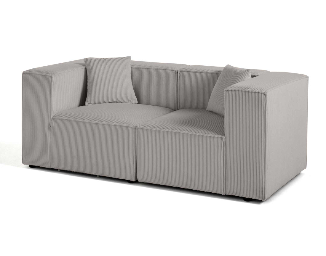 Canapé modulable 2 places en velours côtelé Arty