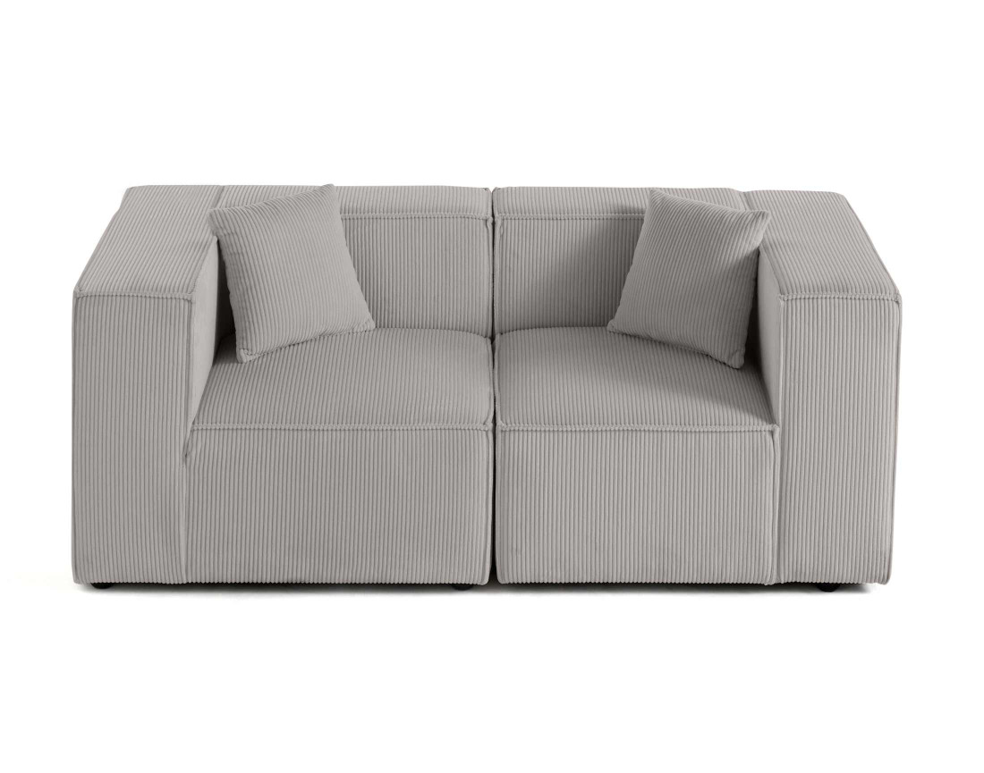 Canapé modulable 2 places en velours côtelé Arty