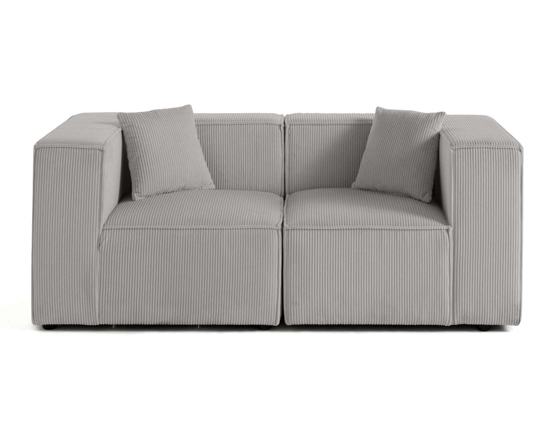 Canapé modulable 2 places en velours côtelé Arty
