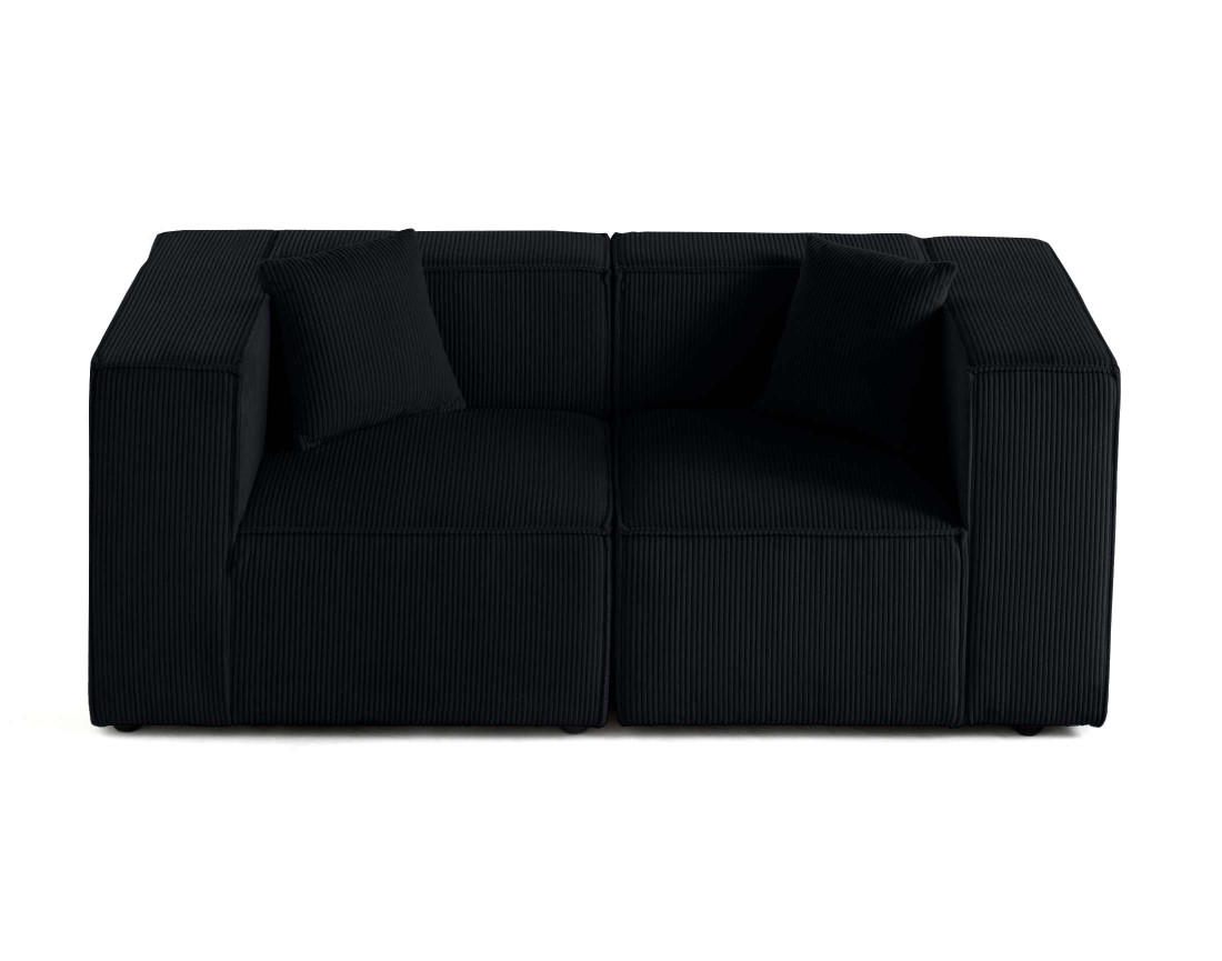 Canapé modulable 2 places en velours côtelé Arty