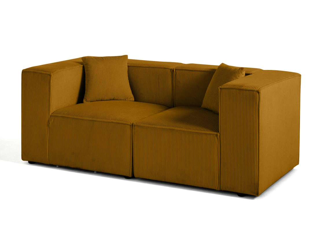 Canapé modulable 2 places en velours côtelé Arty