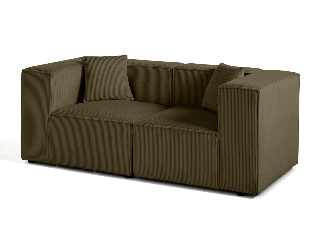 Canapé modulable 2 places en velours côtelé Arty