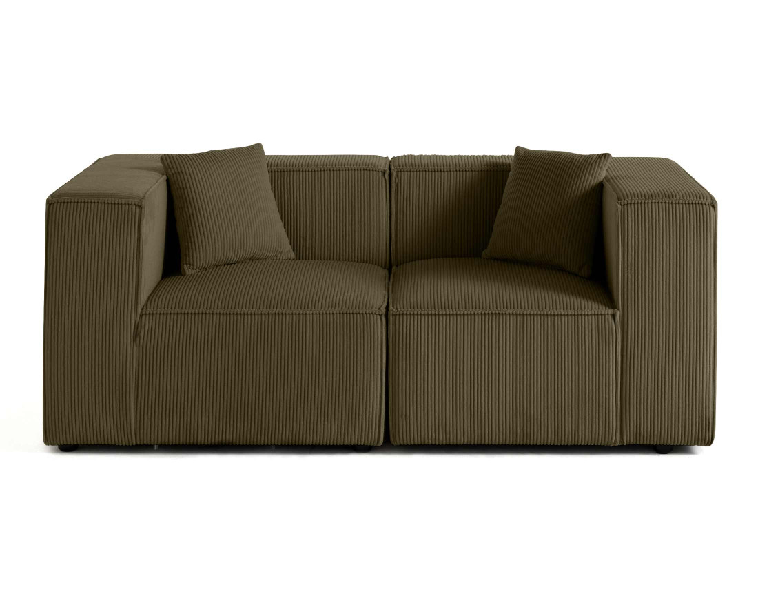 Canapé modulable 2 places en velours côtelé Arty