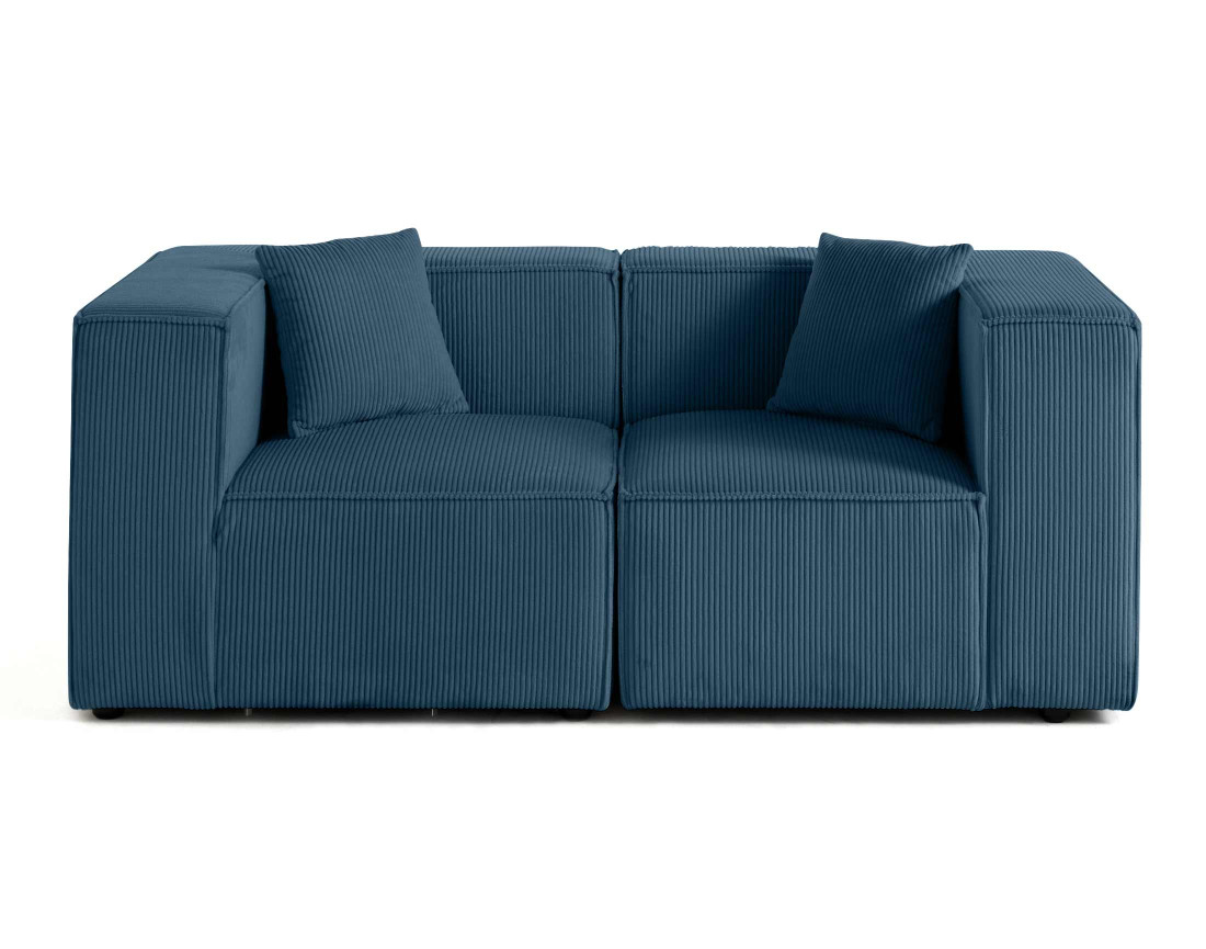 Canapé modulable 2 places en velours côtelé Arty