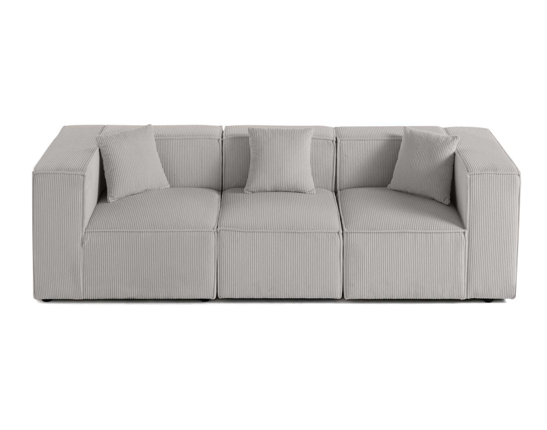 Canapé modulable 3 places en velours côtelé Arty