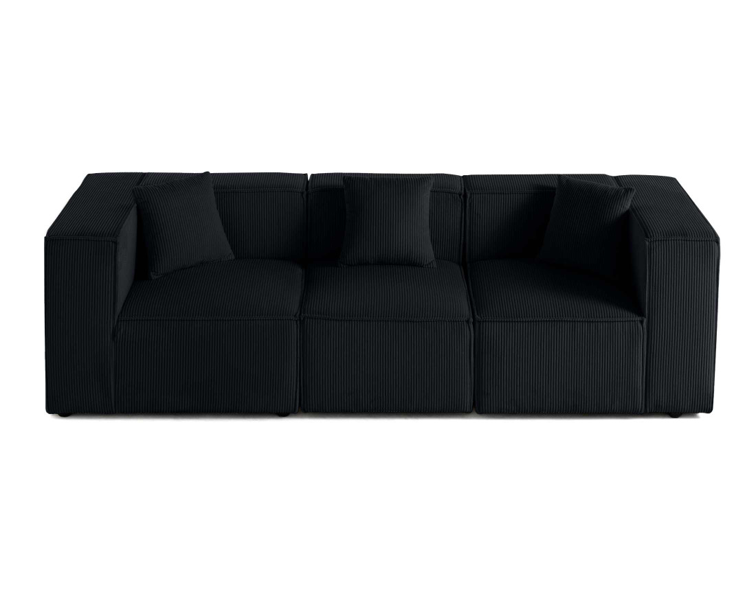 Canapé modulable 3 places en velours côtelé Arty