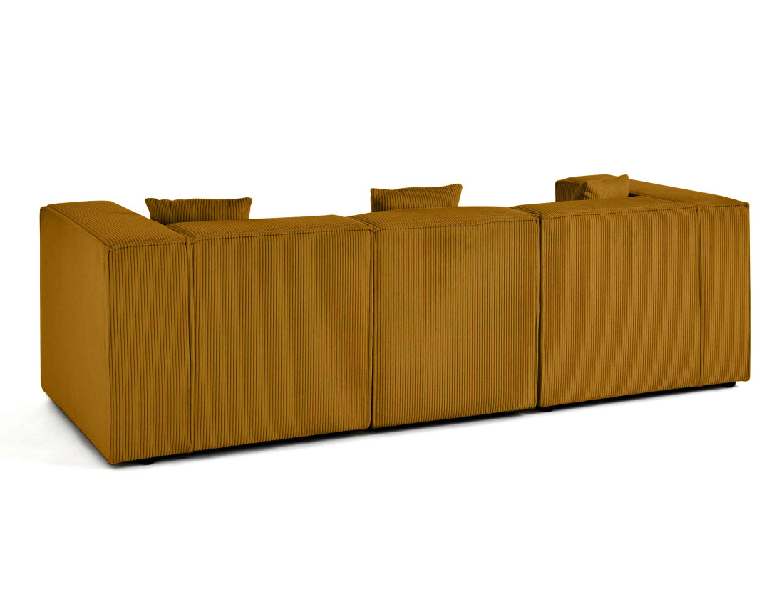 Canapé modulable 3 places en velours côtelé Arty