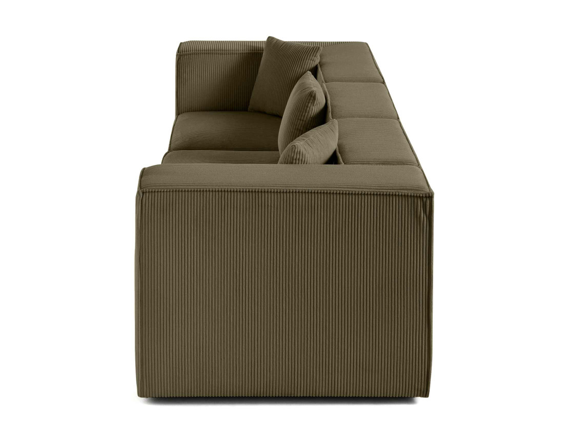 Canapé modulable 3 places en velours côtelé Arty