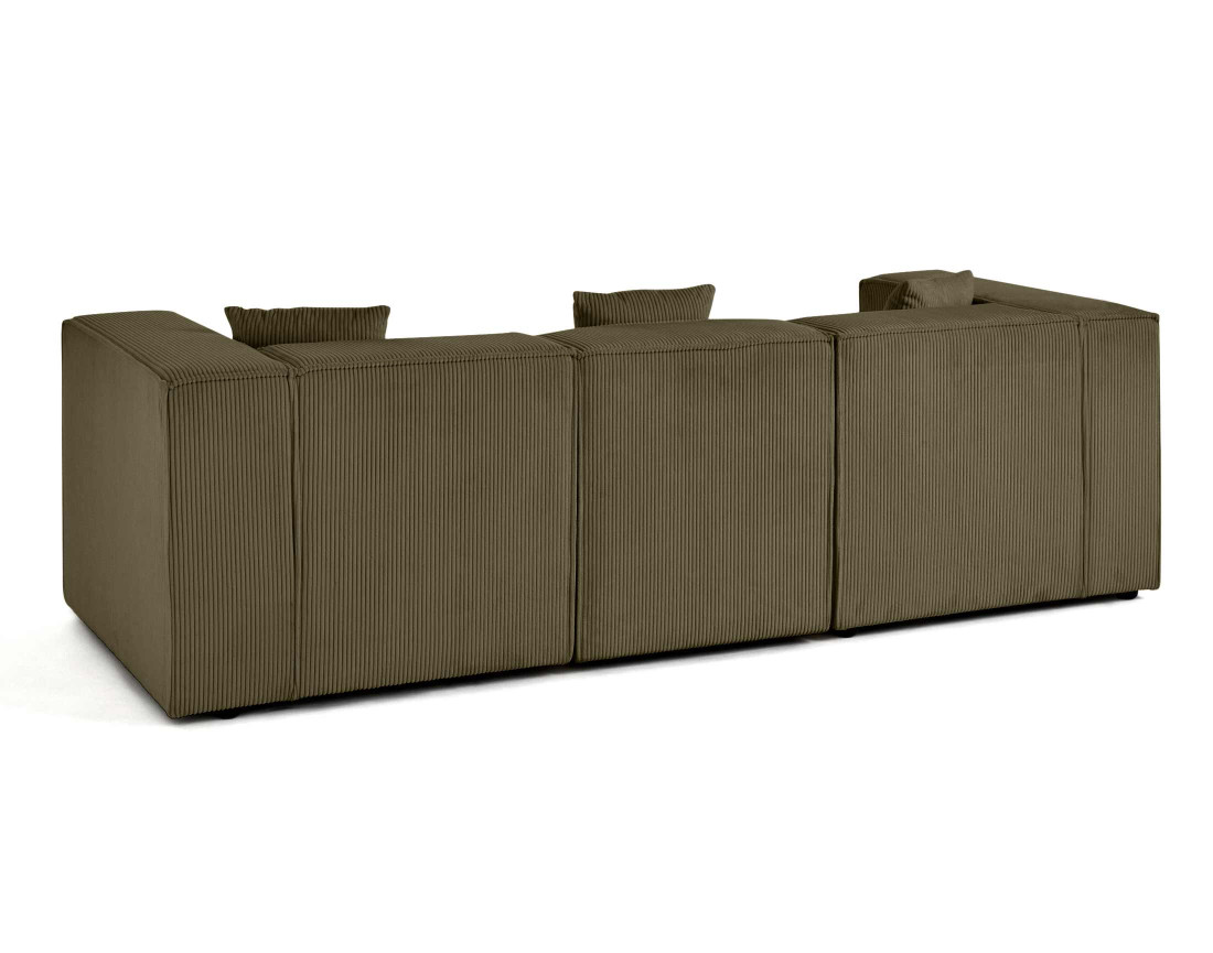 Canapé modulable 3 places en velours côtelé Arty