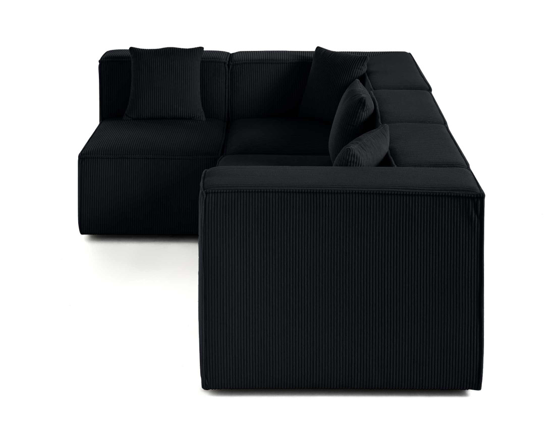 Canapé modulable d'angle gauche 4 places en velours côtelé Arty