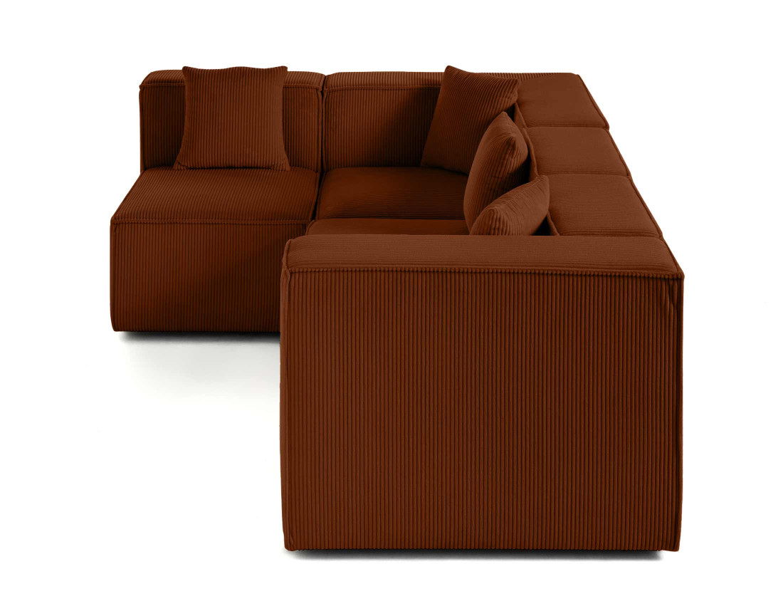 Canapé modulable d'angle gauche 4 places en velours côtelé Arty