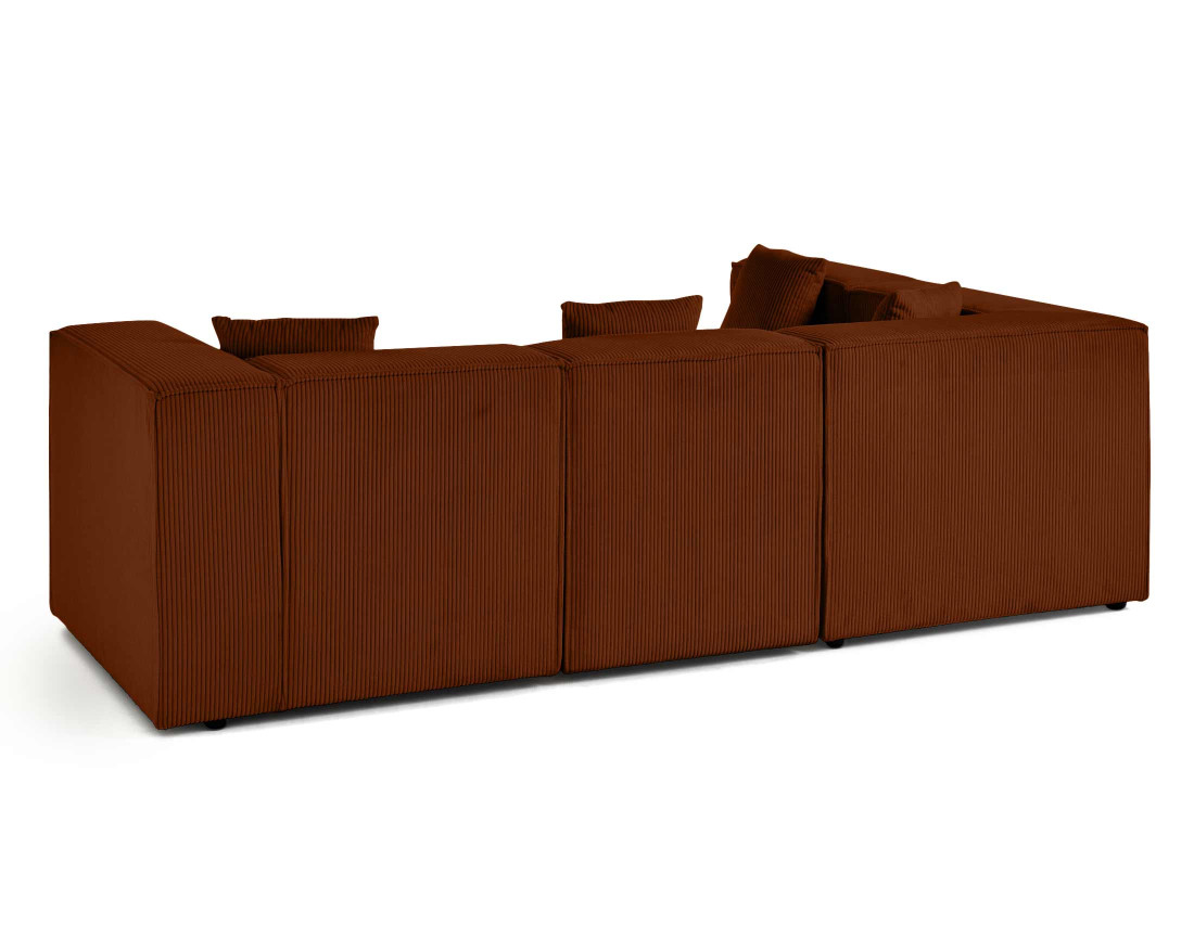 Canapé modulable d'angle gauche 4 places en velours côtelé Arty