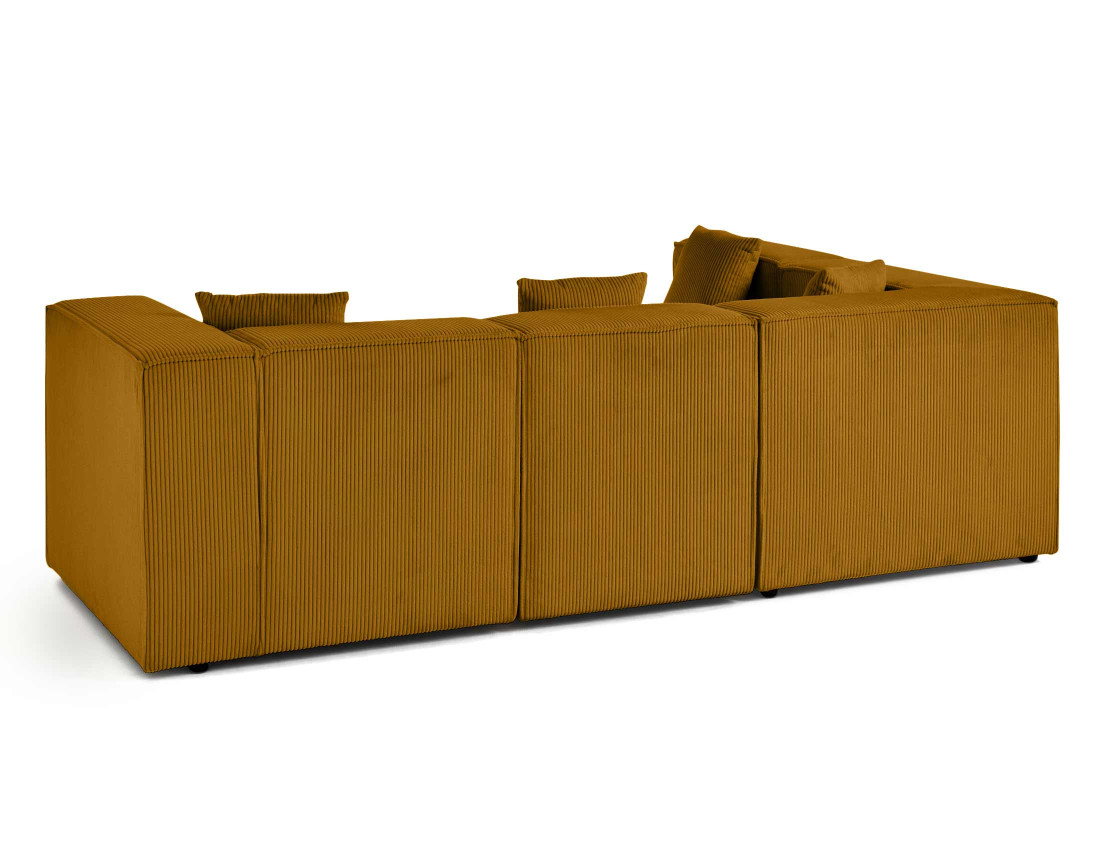 Canapé modulable d'angle gauche 4 places en velours côtelé Arty