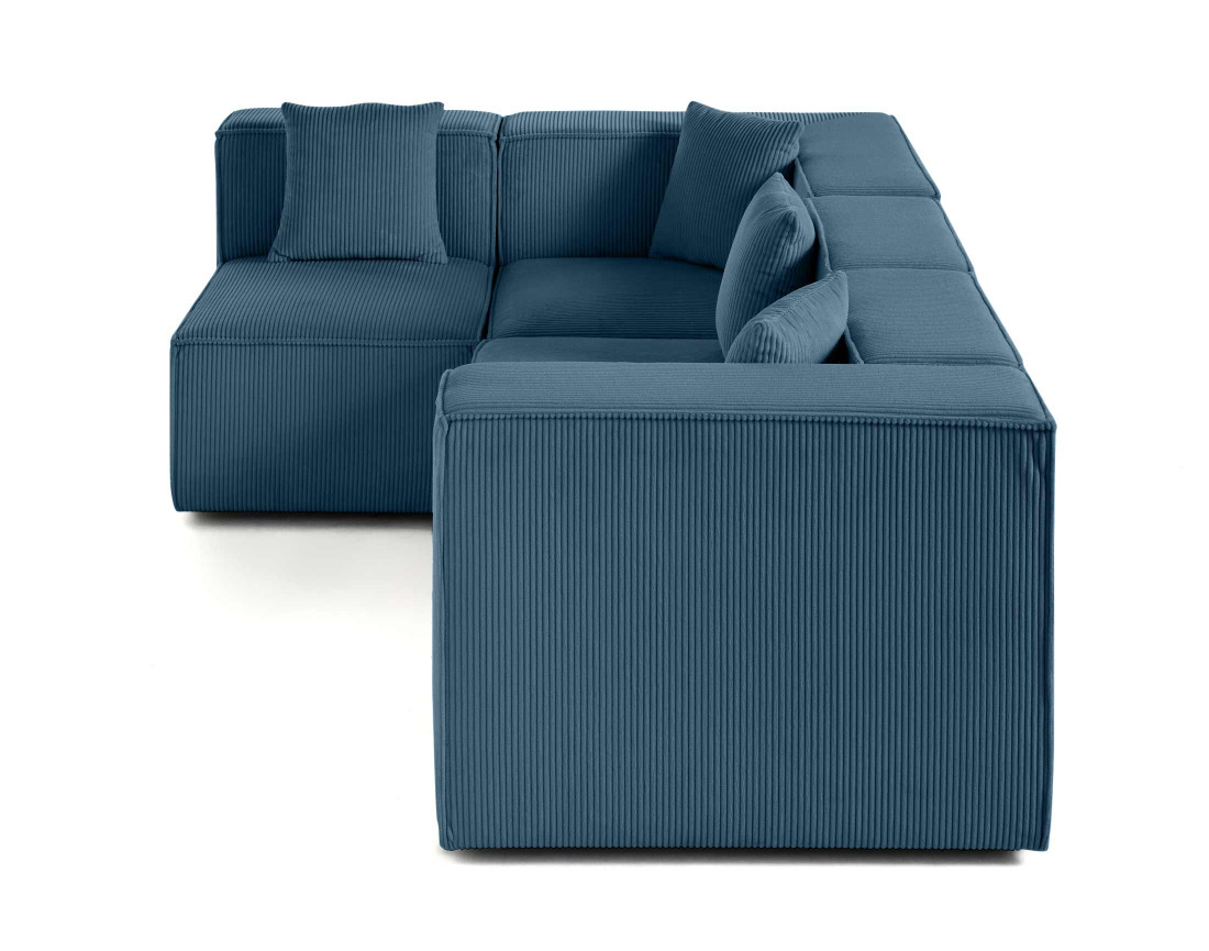 Canapé modulable d'angle gauche 4 places en velours côtelé Arty