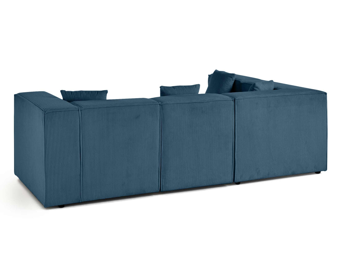 Canapé modulable d'angle gauche 4 places en velours côtelé Arty