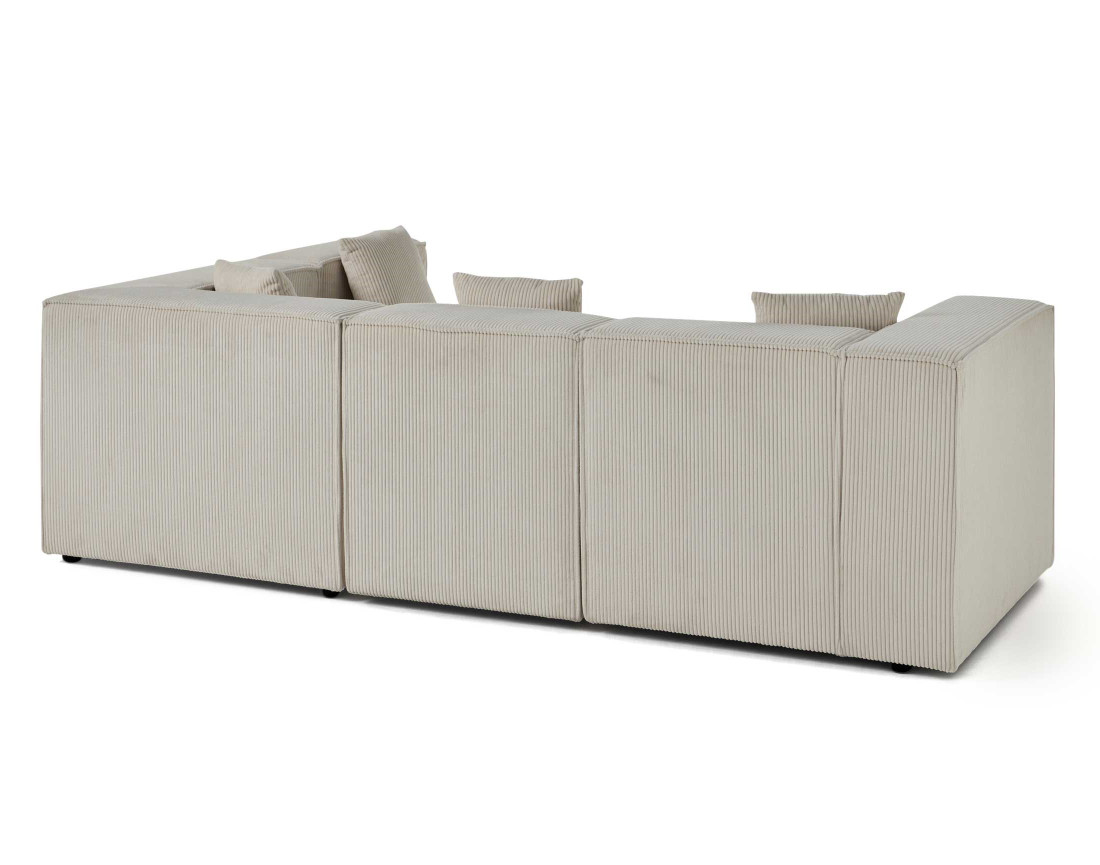 Canapé modulable d'angle droit 4 places en velours côtelé Arty